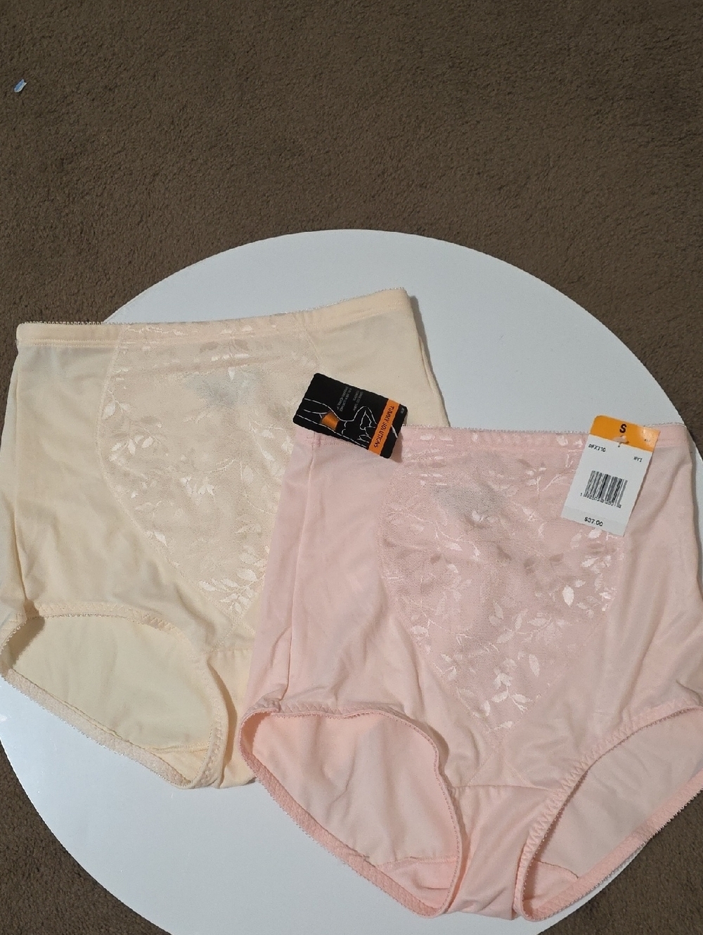 Bali High-Waist Floral Lace Panel Briefs - Pink & Cream